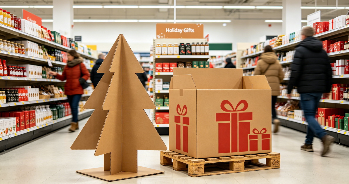 Espositori in cartone per le festivit&agrave;: come progettare espositori per la vendita al dettaglio in cartone ondulato efficaci per le vendite stagionali